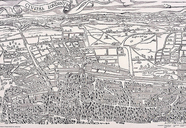 Agas Karte von London  um 1561. Künstler: Unbekannt