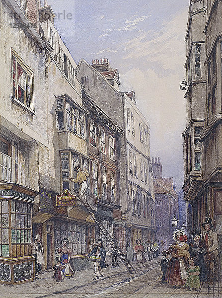 Bell Yard in der Nähe der Chancery Lane  London  1835. Künstler: George Sidney Shepherd