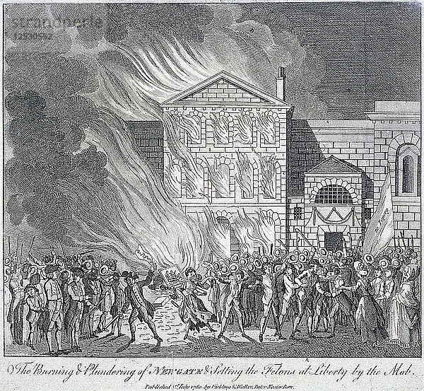 Old Bailey  Newgate-Gefängnis  London  1780. Künstler: Anon