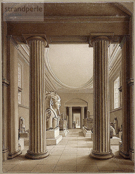 Ägyptische Galerie im Britischen Museum  London  um 1840. Künstler: Robert Havell