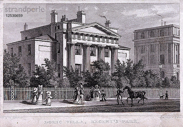 Villa im Regents Park  Marylebone  London  1827. Künstler: W Watkins