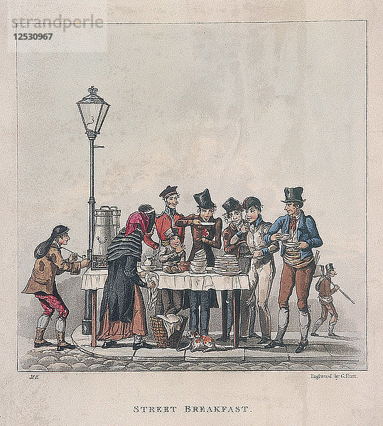 Straßenfrühstück  London  1825. Künstler: G. Hunt