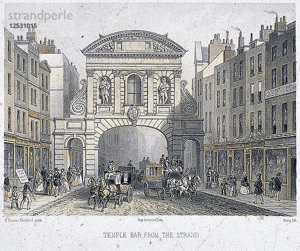 Temple Bar  London  1854. Künstler: Deroy