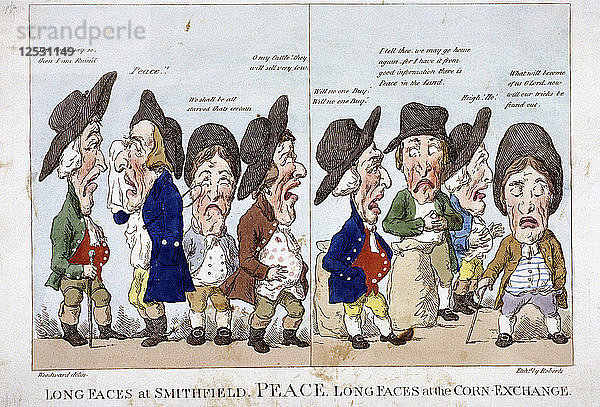 Männer  die den Frieden beklagen  Corn Exchange  London  1815. Künstler: Piercy Roberts