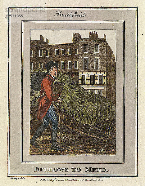 Blasebalg zum Ausbessern  Schreie aus London  1804. Künstler: Anon