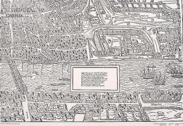 Agas Karte von London  um 1561. Künstler: Anon