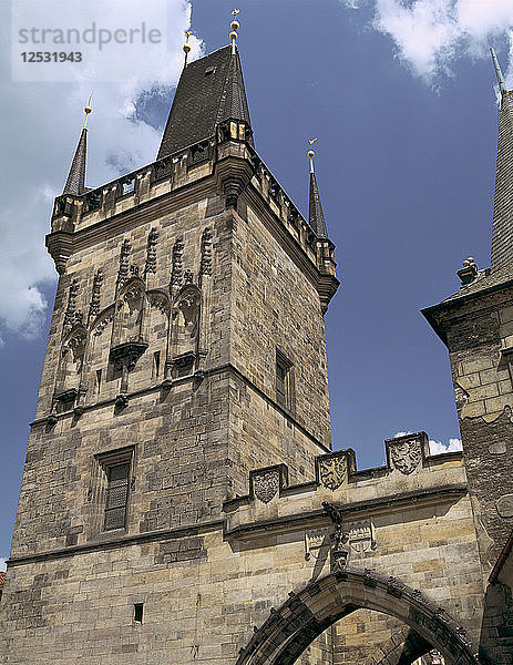 Karlsbrückenturm  Prag  Tschechische Republik