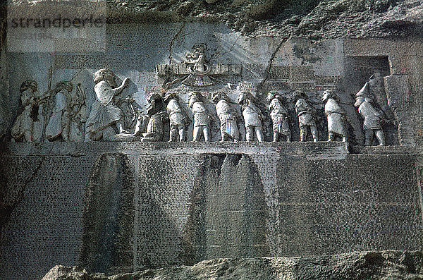 Detail des dreisprachigen Reliefs des Darius  Bisitun  Iran