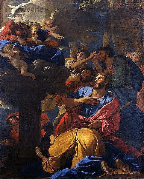 Die Erscheinung der Jungfrau Maria vor dem Heiligen Jakobus dem Großen  um 1629-1630. Künstler: Nicolas Poussin