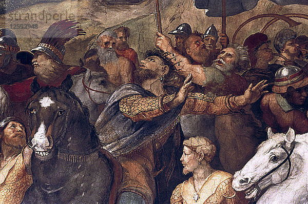 Papst Leo I.  Abwehr von Attila  (Detail)  1511-14. Künstler: Raphael