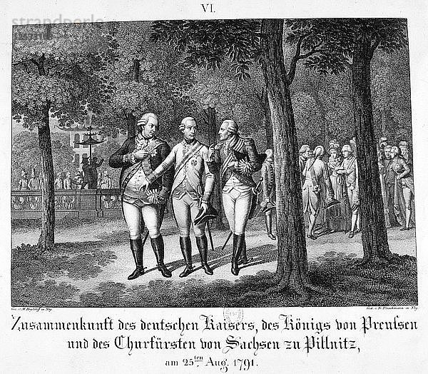 Treffen mit dem deutschen Kaiser  25. August 1791  19. Jahrhundert. Künstler: Unbekannt