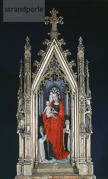 Jungfrau mit Kind  Schrein der Heiligen Ursula  1489. Künstler: Hans Memling