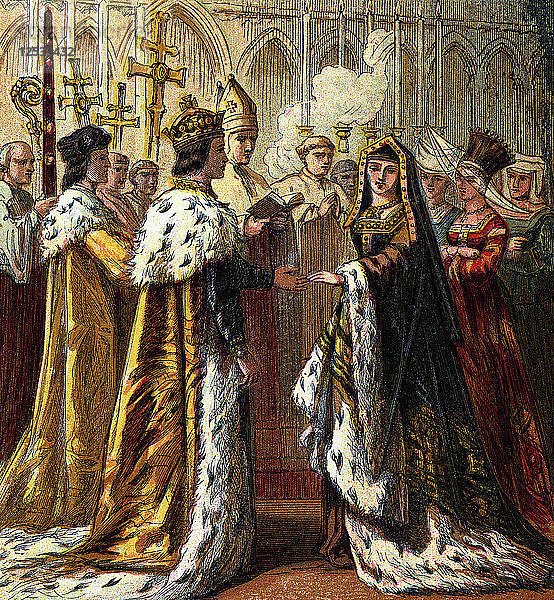 Die Hochzeit von Heinrich VII.  1486  (um 1850). Künstler: Unbekannt