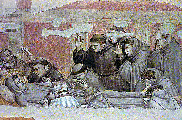 Tod des Heiligen Franziskus und Inspektion der Wundmale  um 1320. Künstler: Giotto
