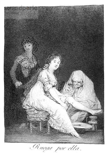 Sie betet für sie  1799. Künstler: Francisco Goya