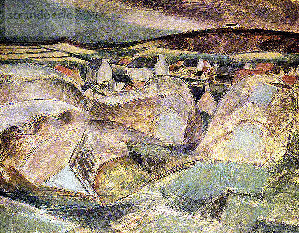 Dorf zwischen den Felsen  1910. Künstler: Henri Victor Gabriel Le Fauconnier