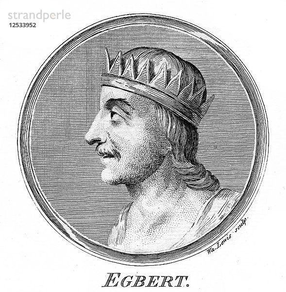 König Egbert von Wessex  erster König von ganz England  Künstler: W. Lewis