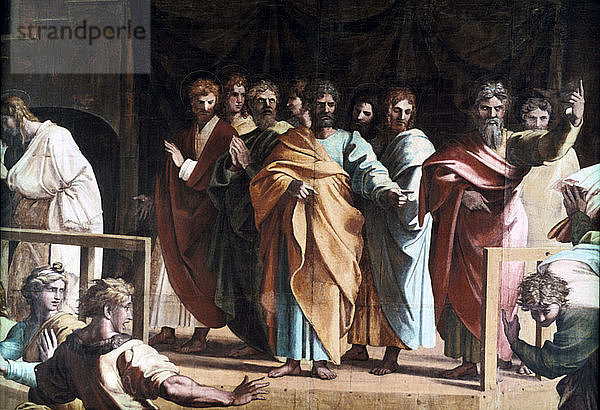 Der Tod des Ananias  1515. Künstler: Raphael