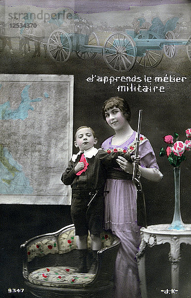 Französische Postkarte aus dem Ersten Weltkrieg  1914-1918. Künstler: Unbekannt