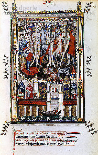 Geißelung des Heiligen Denis  des Heiligen Rusticus und des Heiligen Eleutherius  1317. Künstler: Unbekannt