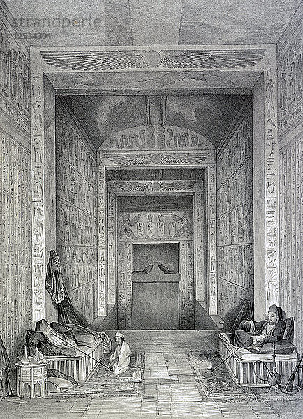 Innenraum eines Tempels  Ägypten  19. Jahrhundert. Künstler: George Moore