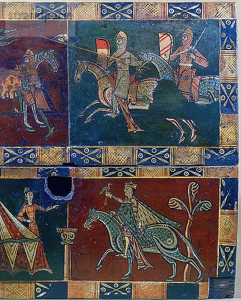 Ritter zu Pferd und König mit Falke  12. Jahrhundert. Künstler: Unbekannt