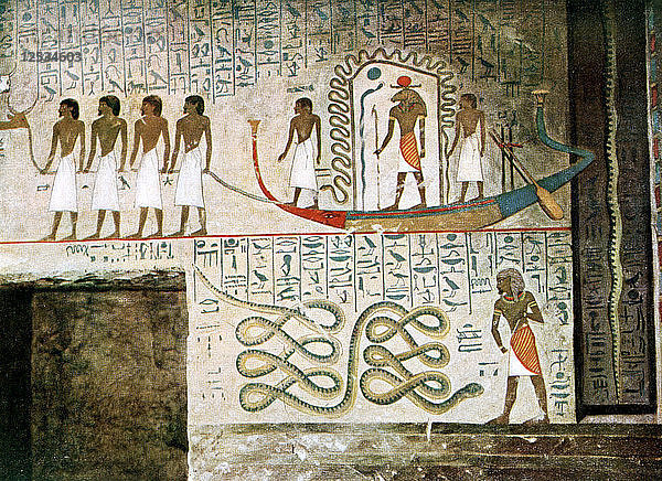 Bootsszene  Gräber der Adligen  Theben  Ägypten. Künstler: Unbekannt