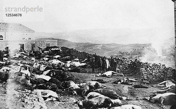 Verteidigung der Zitadelle von Rachaya  Aufstand der Drusen  Jabal el Druze  Syrien  1925. Künstler: Unbekannt