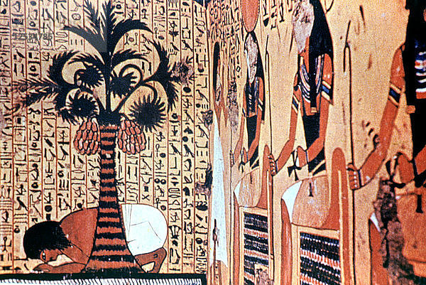 Trinken aus dem Fluss  Wandgemälde eines Tempels  Theben  Ägypten. Künstler: Unbekannt