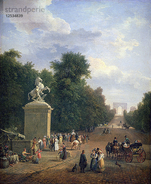 Der Eingang zu den Champs-Élysées  um 1804-1836. Künstler: Eustache Francois Duval