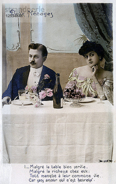 Das Ehepaar  französische Postkarte  um 1900. Künstler: Unbekannt