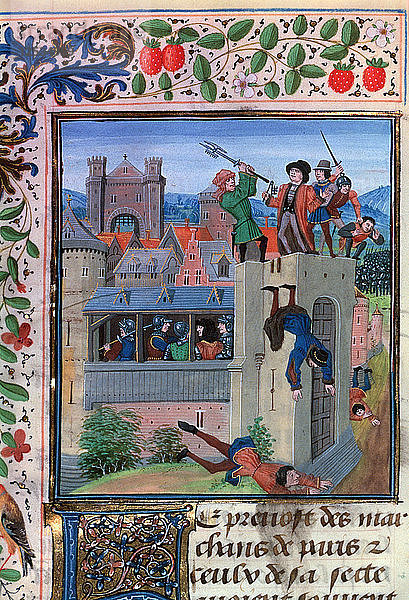 Die Ermordung von Etienne Marcel  1358  (Mitte des 15. Jahrhunderts). Künstler: Loyset Liedet