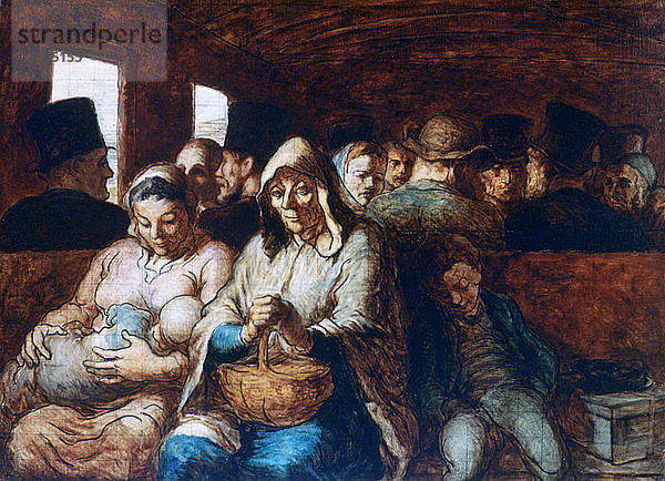 Der Wagen der dritten Klasse  ca. 1863-1865. Künstler: Honoré Daumier