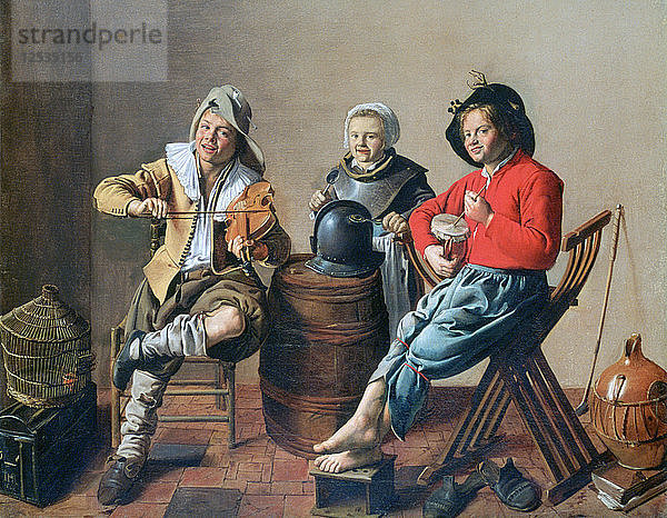 Zwei Jungen und ein Mädchen musizieren  1629. Künstler: Jan Miense Molenaer