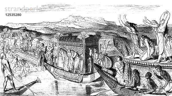 Konvoi auf dem Rückweg mit einer Nekropole  Ägypten  1881. Künstler: Unbekannt