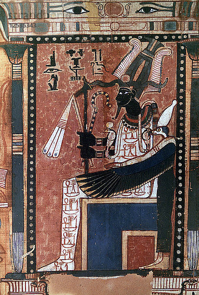 Totenbuch des Schreibers Nebqed  Detail des Verstorbenen vor Osiris  18. Dynastie. Künstler: Unbekannt