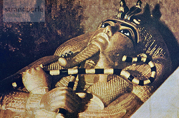 Deckel des Sarges von Tutanchamun  Grabkammer  Grab von Tutanchamun  Theben  18. Dynastie. Künstler: Unbekannt