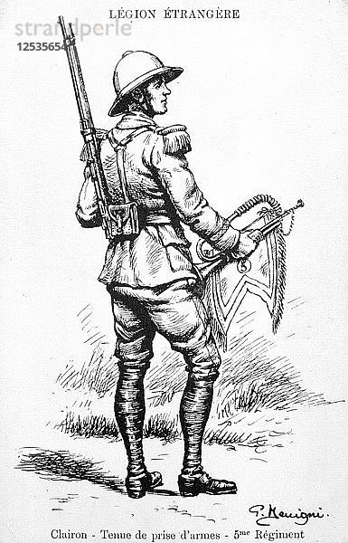 Trompeter  5. Regiment der französischen Fremdenlegion  20. Jahrhundert. Künstler: Unbekannt
