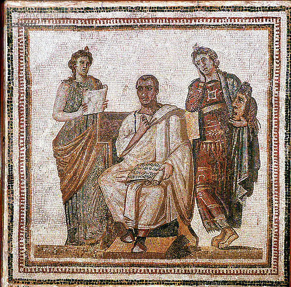 Virgil und die Musen  römisches Mosaik aus Sousse  Tunesien  3. Künstler: Unbekannt