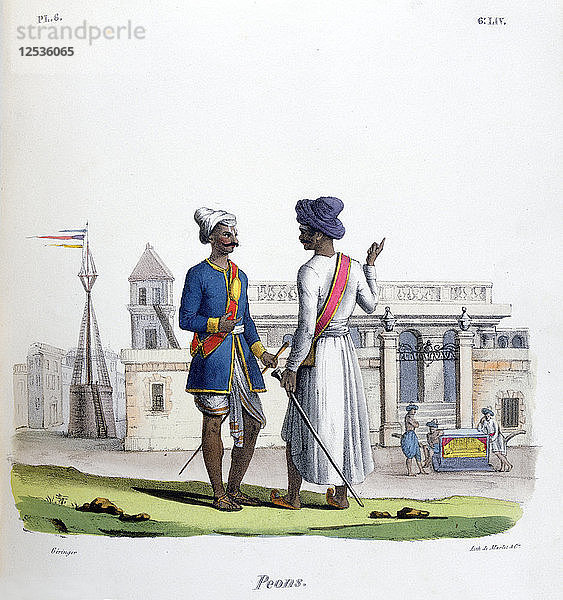 Fußsoldaten  1828. Künstler: Marlet et Cie