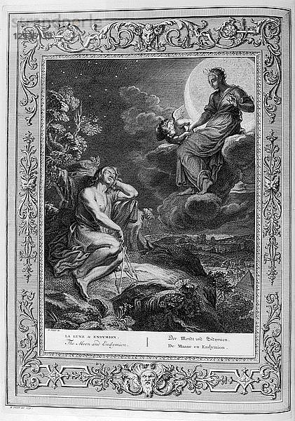 Der Mond und Endymion  1733. Künstler: Bernard Picart