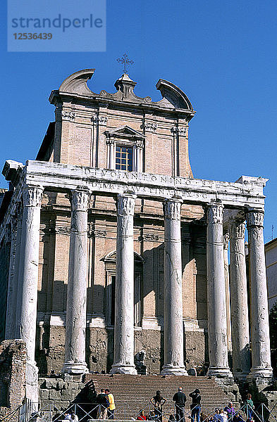 Der Tempel des Antoninus und der Faustina  Rom  141 n. Chr. Künstler: Unbekannt