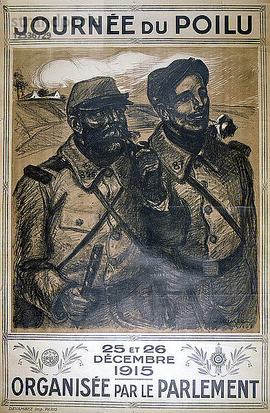 Journée du Poilu 25 et 26 Décembre 1915  französisches Plakat zum Ersten Weltkrieg  1915. Künstler: Theophile Alexandre Steinlen