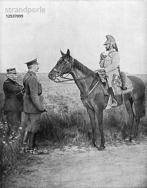 Joseph Joffre  Lord Kitchener und General Baratier  Frankreich  Erster Weltkrieg  16. August 1915. Künstler: Unbekannt