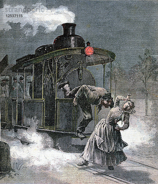 Unfall auf der Eisenbahnstrecke von Marly-le-Roi  Frankreich  1891. Künstler: F. Meaulle