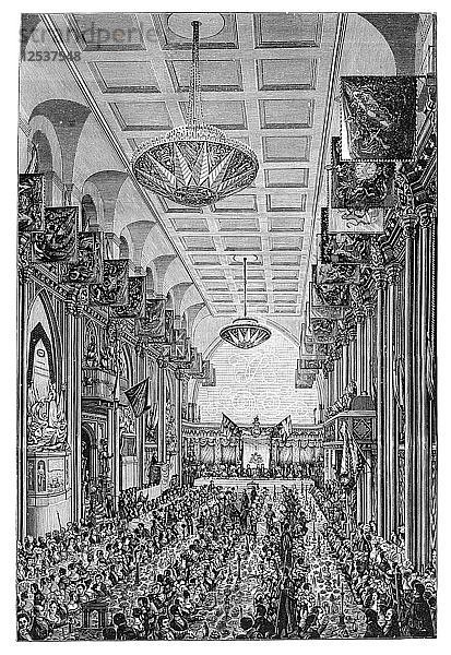 Bankett für die Königin in der Guildhall  London  1837  (1900). Künstler: Unbekannt