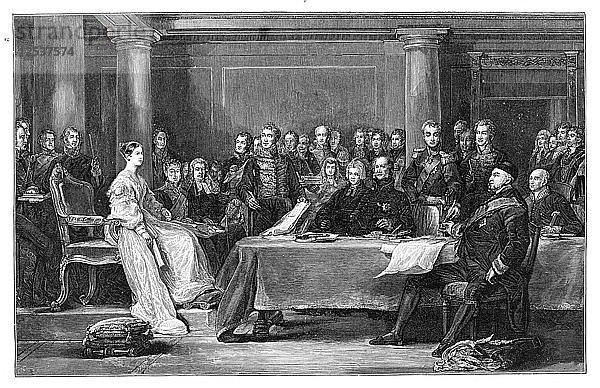 Königin Victorias erster Rat  um 1837. Künstler: Unbekannt