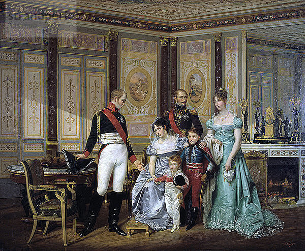 Die Kaiserin Josephine stellt dem Kaiser Alexander in Malmaison ihre Kinder vor  um 1839-1879 Künstler: Jean Louis Victor Viger