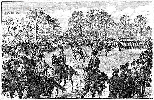 Rückblick im Windsor Great Park auf die Truppen des Ashanti-Krieges  1900. Künstler: G. Durand