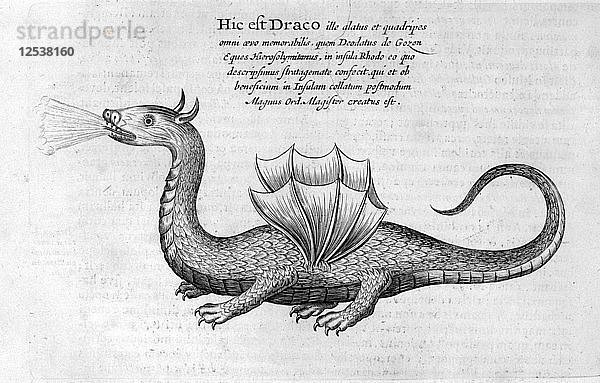 Drache  1678. Künstler: Athanasius Kircher